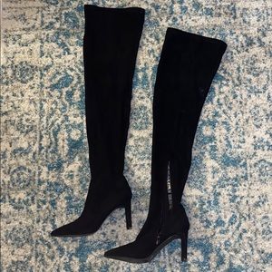 Forever 21 Suede Thigh High heeled boots
